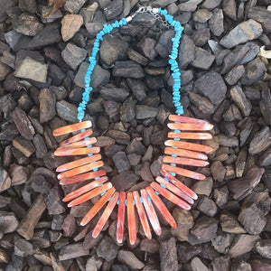 Navajo Sterling Turquoise Spiny Oyster Necklace
