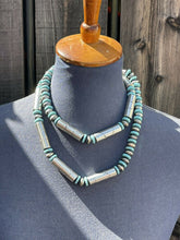 Load image into Gallery viewer, Navajo Sterling Silver Turquoise Handmade Beaded Necklace &amp; Earrings Set