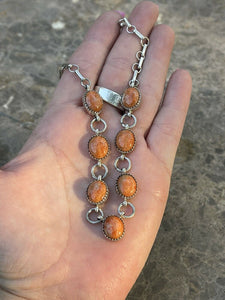 Navajo 7 Jasper Stone & Sterling Silver Necklace Signed