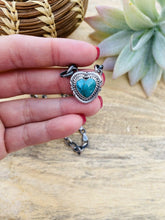 Load image into Gallery viewer, Navajo Sterling Silver &amp; Turquoise Heart Necklace