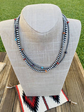 Load image into Gallery viewer, Navajo Turquoise, Spiny &amp; Sterling Silver Pearl Triple Strand Beaded Necklace