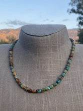 Load image into Gallery viewer, Royston Turquoise &amp; Sterling Silver Beaded 14 Inch Necklace