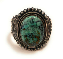 Load image into Gallery viewer, Vintage Navajo Turquoise &amp; Sterling Silver Cuff Bracelet By Leon Martinez