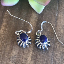 Load image into Gallery viewer, Navajo Sterling Silver Blue Lapis Dangle Earrings