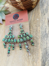 Load image into Gallery viewer, Navajo Sterling Silver And Sonoran Gold Turquoise Dangle Earrings Signed