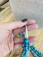 Load image into Gallery viewer, Vintage Navajo Sterling Silver, Turquoise &amp; Spiny Beaded Necklace