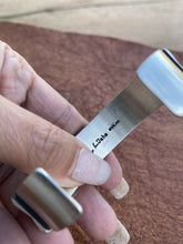 Load image into Gallery viewer, Leander Tahe Hand Stamped Sterling Navajo Bracelet Signed