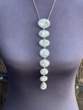 Load image into Gallery viewer, Navajo Sterling Silver  White Buffalo Drop Necklace By Wydell Billie