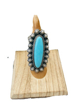 Load image into Gallery viewer, Navajo Royston Turquoise &amp; Sterling Silver Ring Size 5 Signed