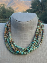 Load image into Gallery viewer, Royston Turquoise &amp; Sterling Silver Beaded 14 Inch Necklace