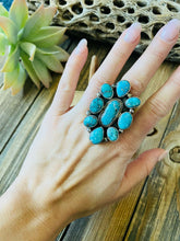 Load image into Gallery viewer, Navajo Royston Turquoise &amp; Sterling Silver Adjustable Ring Signed