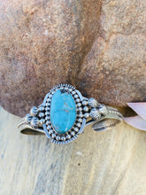 Load image into Gallery viewer, Navajo Sterling Cuff &amp; Turquoise Cuff Bracelet Signed
