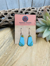 Load image into Gallery viewer, Navajo Sterling Silver &amp; Turquoise Slab Dangle Earrings