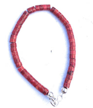 Load image into Gallery viewer, Navajo Apple Coral &amp; Sterling Silver Beaded Bracelet