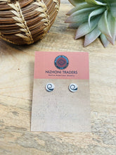 Load image into Gallery viewer, Hopi Overlaid Sterling Silver Swirl Stud Earrings