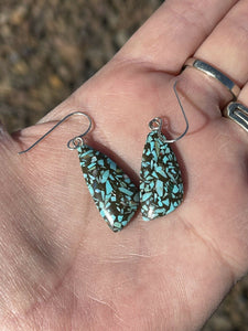 Navajo Multi Stone Turquoise Sterling Silver Dangle Earrings