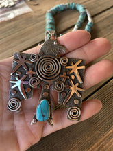 Load image into Gallery viewer, Sterling Silver &amp; Royston Turquoise Navajo Thunderbird Pendant By Alex Sanchez