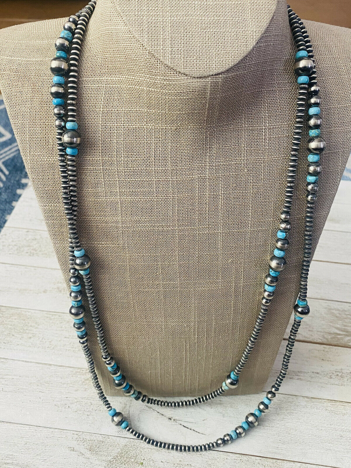 Navajo Turquoise & Spiny Spice Sterling Silver Beaded Necklace 20 inch –  Amanda Radke