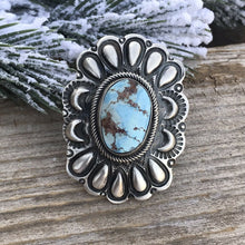 Load image into Gallery viewer, Navajo Golden Hills Turquoise &amp; Sterling Silver Ring Sz 5.5