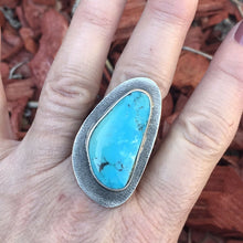 Load image into Gallery viewer, Turquoise &amp; Sterling Silver Navajo Ring Size 9
