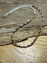 Load image into Gallery viewer, Navajo Sterling Silver, Multi Stone Heishi Beaded 16 Inch Necklace