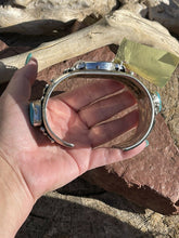 Load image into Gallery viewer, Vintage Navajo Sterling Silver &amp; Kingman Turquoise Non Working Watch Bracelet