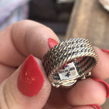 Load image into Gallery viewer, Navajo Sterling Silver Lapis Rope Cigar Band Ring