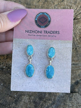 Load image into Gallery viewer, Navajo Sterling Silver Turquoise Dangle Earrings