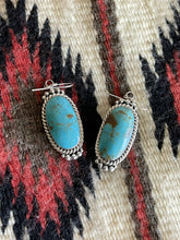 Load image into Gallery viewer, Navajo Royston Turquoise &amp; Ornate Sterling Silver Dangle Earrings