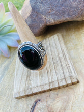 Load image into Gallery viewer, Navajo Sterling Silver &amp; Black Onyx Ring Size 13.5 Signed