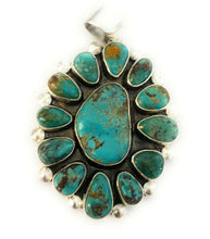 Load image into Gallery viewer, Navajo Sterling Silver &amp; Multi Turquoise Cluster Pendant Signed
