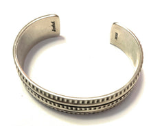 Load image into Gallery viewer, Navajo Sterling Silver Tribal Style Hand Stamped Bracelet Cuff Signed