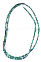 Load image into Gallery viewer, Navajo Turquoise &amp; Sterling Silver Beaded 40 Inch Necklace
