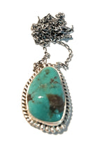 Load image into Gallery viewer, Navajo Sterling Silver And Turquoise Stone Southwest Necklace Signed