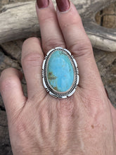 Load image into Gallery viewer, Navajo Royston Turquoise Sterling Southwestern Adjustable Ring Wydell Billie