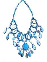 Load image into Gallery viewer, Shawn Cayatenito Multi Turquoise Sterling Silver Chandelier Necklace