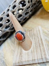 Load image into Gallery viewer, Navajo Sterling Silver &amp; Orange Spiny Ring Size 5.75