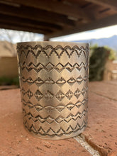 Load image into Gallery viewer, Navajo Sterling Silver Hand Stamped Statement Bracelet Cuff Signed