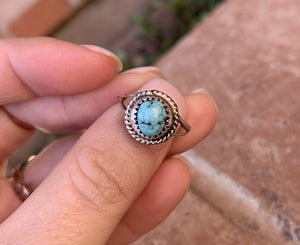 Navajo Turquoise & Sterling Silver Dot Ring