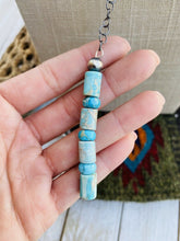 Load image into Gallery viewer, Navajo Turquoise And Sterling Silver Beaded Lariat Necklace