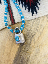 Load image into Gallery viewer, Navajo Turquoise &amp; Sterling Silver Locket Pendant Signed