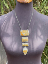 Load image into Gallery viewer, Navajo Bumble Bee Jasper &amp; Sterling Silver Lariat Necklace