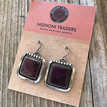 Load image into Gallery viewer, Navajo Sterling Silver  Purple Spiny Oyster Dangle Earrings