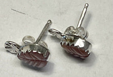Load image into Gallery viewer, Zuni Sterling Silver &amp; Pink Mussel Shell Leaf Earrings