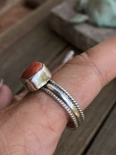 Load image into Gallery viewer, Navajo Natural Coral &amp; Sterling Silver ring
