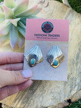 Load image into Gallery viewer, Navajo Turquoise &amp; Sterling Silver Post Earrings