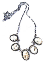 Load image into Gallery viewer, Navajo Handmade White Buffalo &amp; Sterling Silver Necklace Signed