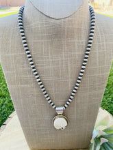 Load image into Gallery viewer, Vintage Navajo White Buffalo &amp; Sterling Silver Beaded Necklace Signed