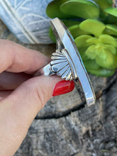Load image into Gallery viewer, Stunning Navajo Number 8 Turquoise &amp; Sterling Silver Statement Ring Size 12