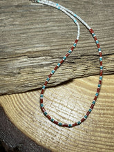 Load image into Gallery viewer, Navajo Sterling Silver, Multi Stone Heishi Beaded 16 Inch Necklace
